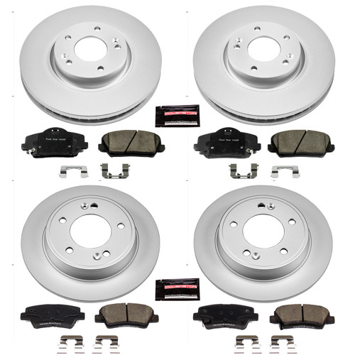 PowerStop CRK6934 - Power Stop 14-17 Kia Forte5 Front & Rear Z17 Evolution Geomet Coated Brake Kit