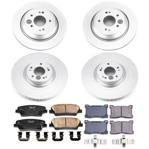 PowerStop CRK7342 - Power Stop 12-16 Hyundai Equus Front & Rear Z17 Evolution Geomet Coated Brake Kit