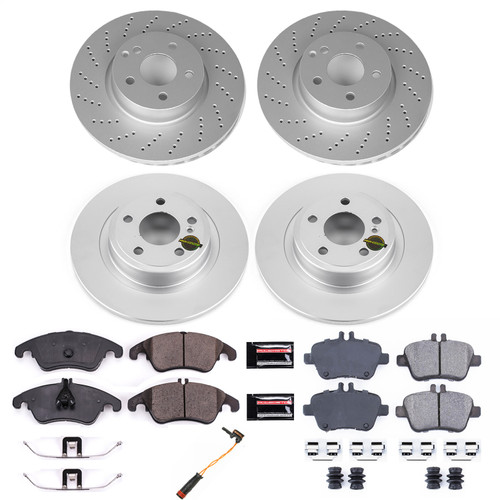 PowerStop CRK8056 - Power Stop 2018 Mercedes-Benz SLC300 Front & Rear Z23 Evolution Sport Coated Brake Kit