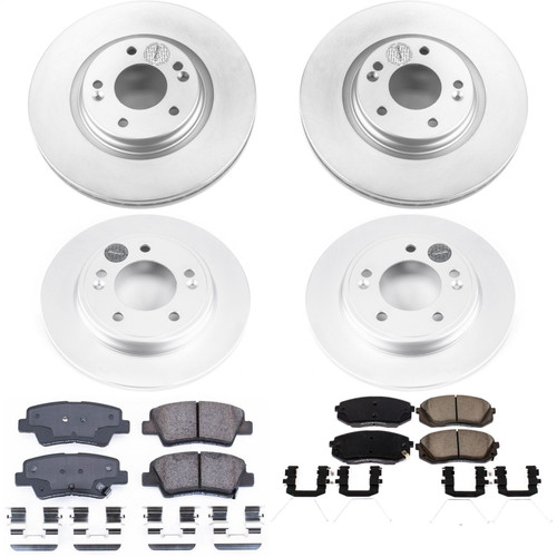 PowerStop CRK8345 - Power Stop 2019 Hyundai Veloster Front & Rear Z17 Evolution Geomet Coated Brake Kit