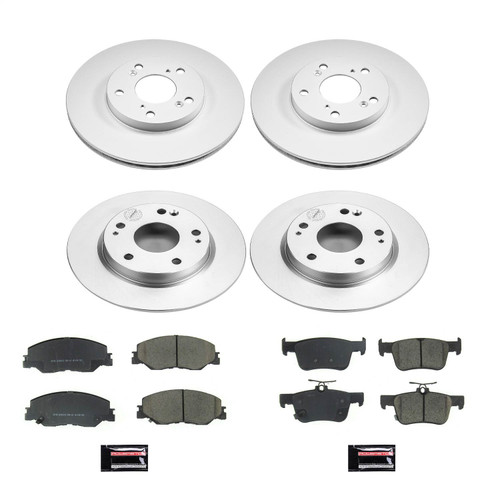 PowerStop CRK8343 - Power Stop 2019 Honda Insight Front & Rear Z17 Evolution Geomet Coated Brake Kit