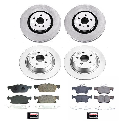 PowerStop CRK8974 - Power Stop 17-20 Lincoln MKZ Front and Rear Z17 Coated Brake Kit