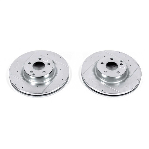 PowerStop EBR1248XPR - Power Stop 2006 Mercedes-Benz CLS500 Front Evolution Drilled & Slotted Rotors - Pair PowerStop EBR1248XPR - Power Stop 2006 Mercedes-Benz CLS500 Front Evolution Drilled & Slotted Rotors - Pair