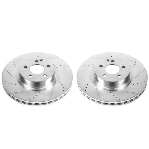 PowerStop EBR869XPR - Power Stop 07-08 Mercedes-Benz CL550 Front Evolution Drilled & Slotted Rotors - Pair