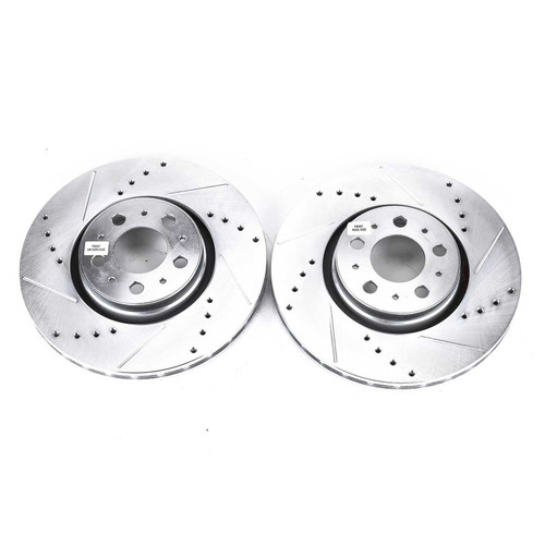 PowerStop EBR893XPR - Power Stop 08-09 Volvo S60 Front Evolution Drilled & Slotted Rotors - Pair