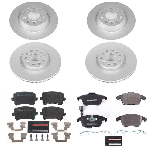 PowerStop ESK7339 - Power Stop 2015 Audi Q3 Front & Rear Euro-Stop Brake Kit