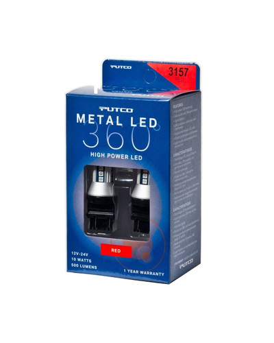 Putco 343157R-360 - 3157 - Red Metal 360 LED