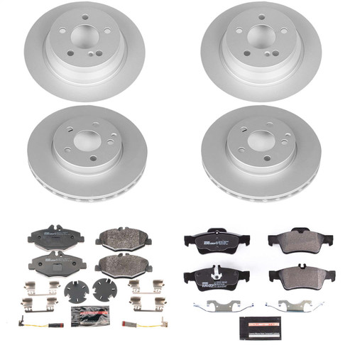 PowerStop ESK7863 - Power Stop 2004 Mercedes-Benz E320 Front & Rear Euro-Stop Brake Kit
