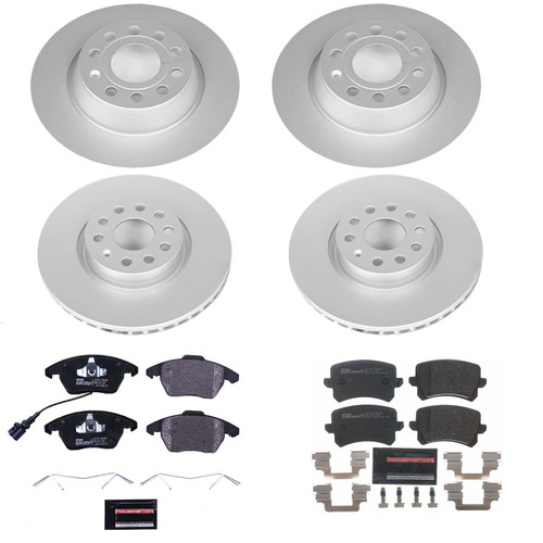 PowerStop ESK7836 - Power Stop 09-17 Volkswagen CC Front & Rear Euro-Stop Brake Kit