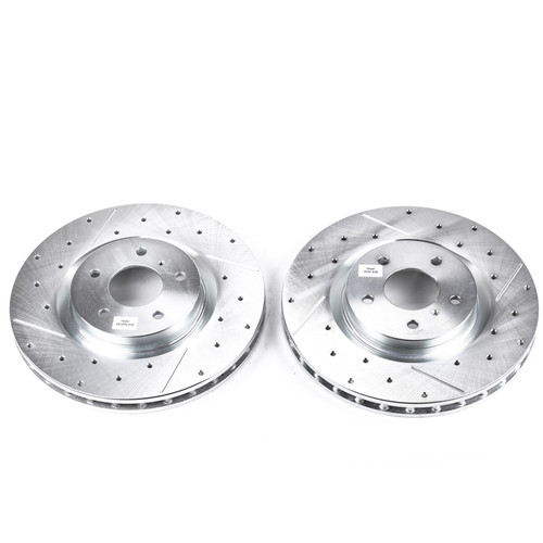 PowerStop JBR1107XPR - Power Stop 03-04 Infiniti G35 Front Evolution Drilled & Slotted Rotors - Pair