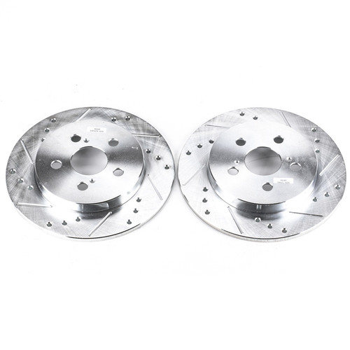 PowerStop JBR1362XPR - Power Stop 11-13 Lexus CT200h Rear Evolution Drilled & Slotted Rotors - Pair