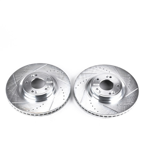 PowerStop JBR1375XPR - Power Stop 09-14 Hyundai Genesis Front Evolution Drilled & Slotted Rotors - Pair