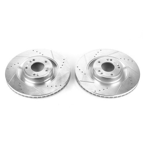 PowerStop JBR1535XPR - Power Stop 2011 Hyundai Equus Front Evolution Drilled & Slotted Rotors - Pair