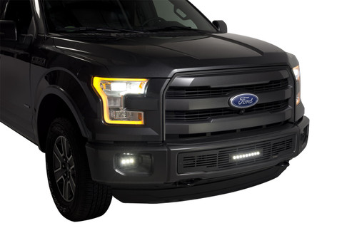 Putco 87160L - 15-17 Ford F-150 - SS Black Bar Design w/10in Luminix Light Bar Bumper Grille Inserts