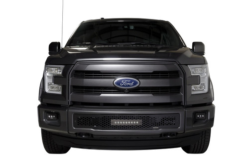 Putco 88160L - 15-17 Ford F-150 - SS Black Punch Design w/ 10in Luminix Light bar Bumper Grille Inserts