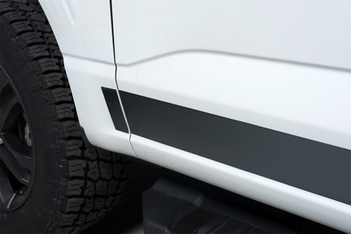 Putco 9751474BP - 2021 Ford F-150 Super Crew 6.5ft Short Box Black Platinum Rocker Panels (4.25in Tall 12pcs)