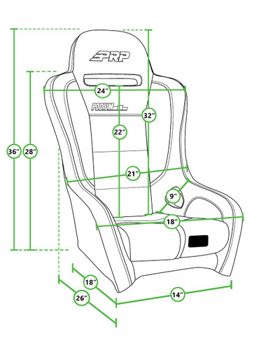 PRP Seats A9103 - PRP Podium Elite 4In. Extra Tall Suspension Seat