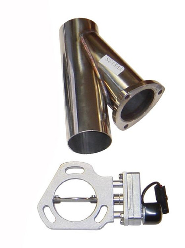 Pypes HVE11K - Y Exhaust Electric Dump Cutout 2.5 in Hardware Incl Natural Aluminum And 304 Stainless Steel  Exhaust