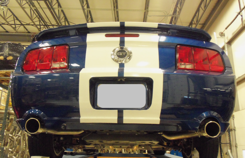 Pypes SFM66 - Cat Back Mid Muffler Exhaust System 05-10 Mustang GT Split Rear Dual Exit 2.5 in Intermediate And Tail Pipe M80 Mufflers/Hardware/4 in Polished Tips Incl Natural Finish 409 Stainless Steel  Exhaust