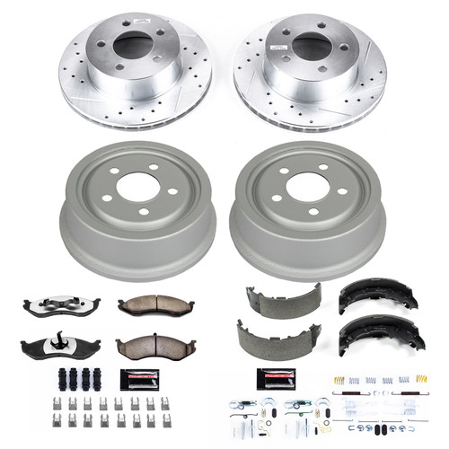 PowerStop K15073DK-36 - Power Stop 92-99 Jeep Cherokee Front & Rear Z36 Truck & Tow Brake Kit