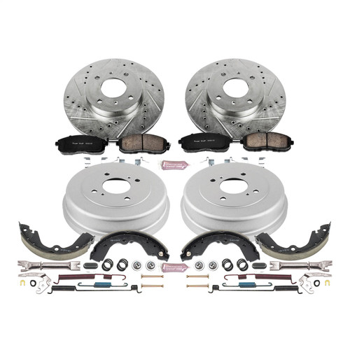 PowerStop K15135DK - Power Stop 93-99 Nissan Altima Front & Rear Z23 Evolution Sport Brake Kit