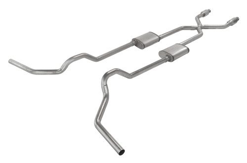 Pypes SGT980RE - 1975-1987 GM C-15 Truck 2.5 Inch Crossmember Back With X-Pipe Exhaust System Includes Catalytic Converters 409 Stainless Race Pro Mufflers  Performance Exhaust