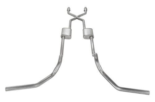 Pypes SGT980RE - 1975-1987 GM C-15 Truck 2.5 Inch Crossmember Back With X-Pipe Exhaust System Includes Catalytic Converters 409 Stainless Race Pro Mufflers  Performance Exhaust