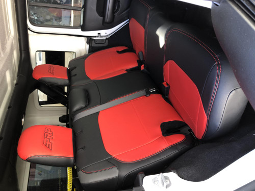 PRP Seats B043-05 - Rear Bench Cover for Jeep Wrangler JLU 4 door with no armrest Black and Red