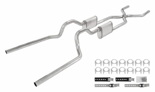 Pypes SGT74T - Crossmember Back W/ H-Pipe Exhaust System 63-66 GM Truck Split Rear Dual Exit 2.5 Inch Intermediate And Tailpipe Hardware Incl Turbo Pro Muffler Incl And Tip Not Incl Stainless Steel  Exhaust Pypes SGT74T - Crossmember Back W/ H-Pipe Exhaust System 63-66 GM Truck Split Rear Dual Exit 2.5 Inch Intermediate And Tailpipe Hardware Incl Turbo Pro Muffler Incl And Tip Not Incl Stainless Steel  Exhaust