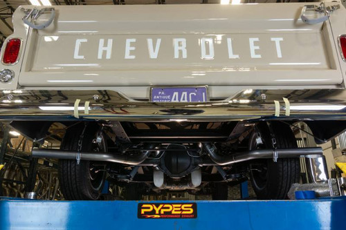 Pypes SGT75T - Crossmember Back W/ X-Pipe Exhaust System 63-66 GM Truck Split Side Dual Exit 2.5 Inch Intermediate And Tailpipe Hardware Incl Turbo Pro Muffler Incl And Tip Not Incl Stainless Steel  Exhaust Pypes SGT75T - Crossmember Back W/ X-Pipe Exhaust System 63-66 GM Truck Split Side Dual Exit 2.5 Inch Intermediate And Tailpipe Hardware Incl Turbo Pro Muffler Incl And Tip Not Incl Stainless Steel  Exhaust