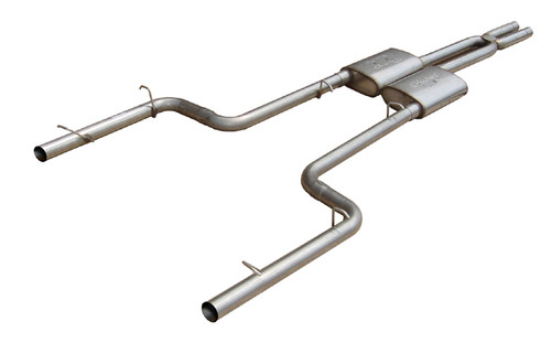 Pypes SMC26R - Cat Back Exhaust System Split Rear Dual Exit 11-14 Charger V6 2.5 in Intermediate And Tail Pipe Race Pro Muffler/Hardware Incl Tip Not Incl Natural Finish 409 Stainless Steel  Exhaust