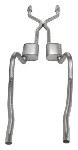 Pypes SMA940VE - Crossmember Back w/H-Pipe Exhaust System 75-76 Mopar A-Body Split Rear Dual Exit 2.5 in Intermediate And Tail Pipe Violator Mufflers/Hardware Incl Tip Not Incl Catalytic Converter Incl  Exhaust