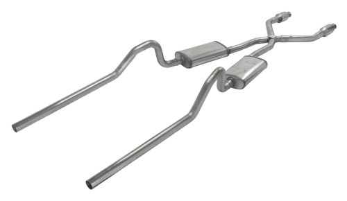 Pypes SMB910S33E - Crossmember Back w/X-Pipe Exhaust System Split Rear Dual Exit 2.5 in Intermediate And Tail Pipe 18 in Street Pro Mufflers/Hardware Incl Tip Not Incl Catalytic Converter Incl  Exhaust