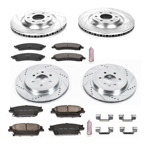 PowerStop K4014 - Power Stop 04-09 Cadillac SRX Front & Rear Z23 Evolution Sport Brake Kit