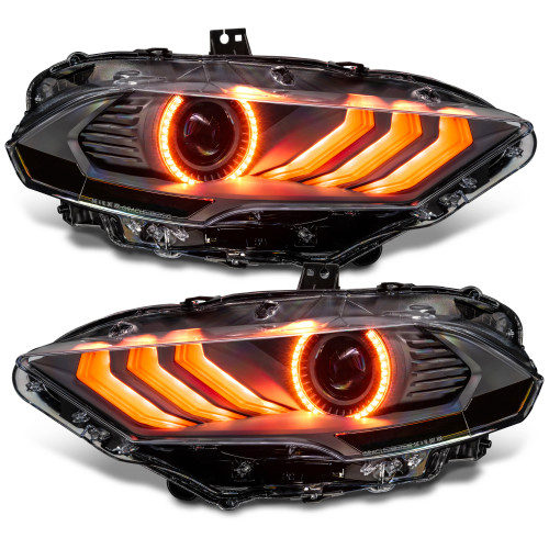 ORACLE Lighting 8204-332 - Lighting 18-23 Ford Mustang Dynamic ColorSHIFT LED Headlights - Black Series