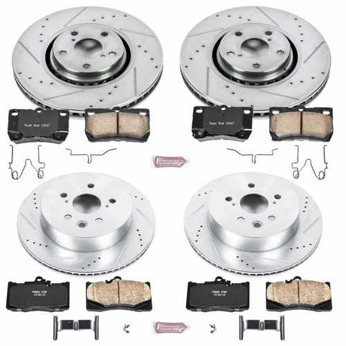 PowerStop K4071 - Power Stop 07-11 Lexus GS350 Front & Rear Z23 Evolution Sport Brake Kit