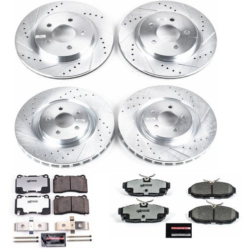 PowerStop K4148-26 - Power Stop 11-14 Ford Mustang Front & Rear Z26 Street Warrior Brake Kit