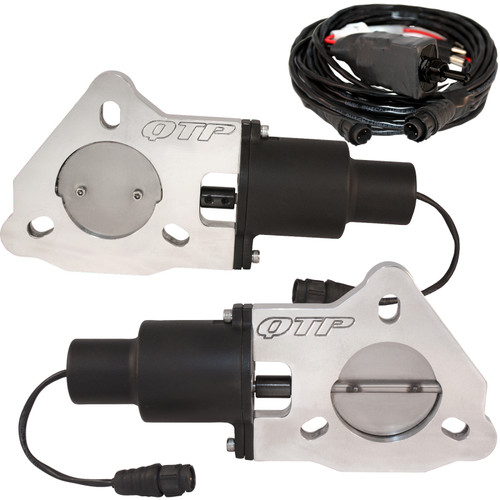 QTP QTEC50 - 2.5in Bolt-On QTEC Dual Electric Cutout Valves - Pair