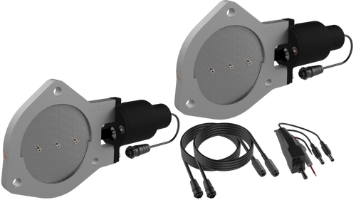 QTP QTEC80 - 4in Bolt-On QTEC Dual Electric Cutout Valves - Pair