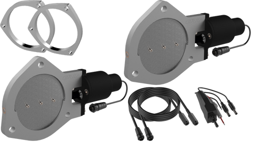 QTP QTEC80F - 4in Bolt-On QTEC Dual Electric Cutout Valves w/Flanges - Pair