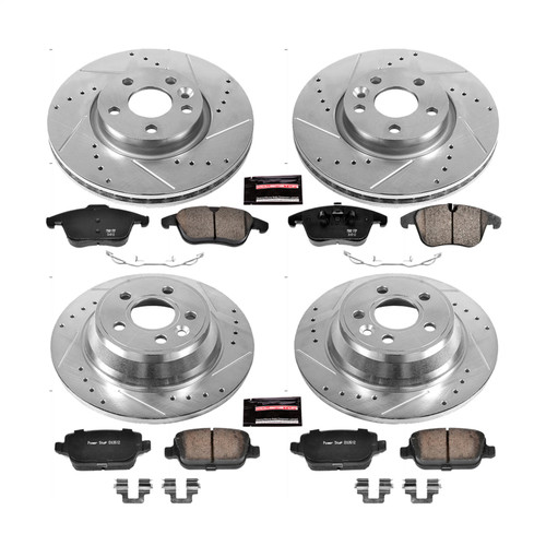 PowerStop K5610 - Power Stop 07-11 Volvo S80 Front & Rear Z23 Evolution Sport Brake Kit