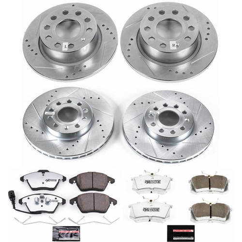 PowerStop K5749-26 - Power Stop 10-12 Audi A3 Front & Rear Z26 Street Warrior Brake Kit