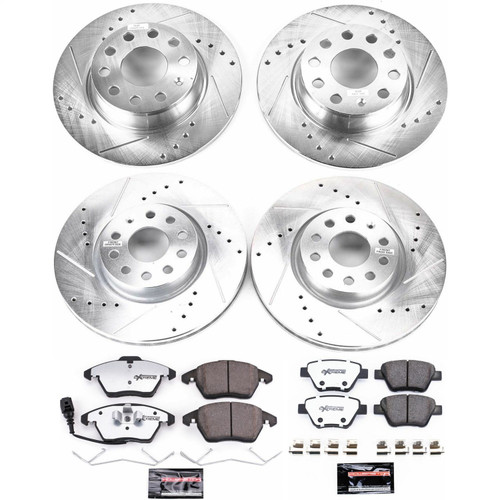 PowerStop K5801-26 - Power Stop 10-12 Audi A3 Front & Rear Z26 Street Warrior Brake Kit