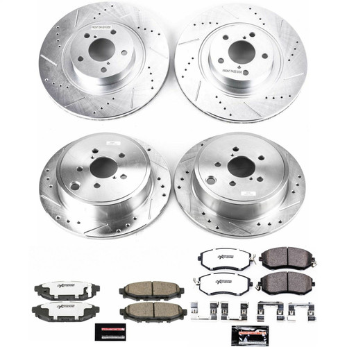 PowerStop K6083-26 - Power Stop 10-13 Subaru Forester Front & Rear Z26 Street Warrior Brake Kit