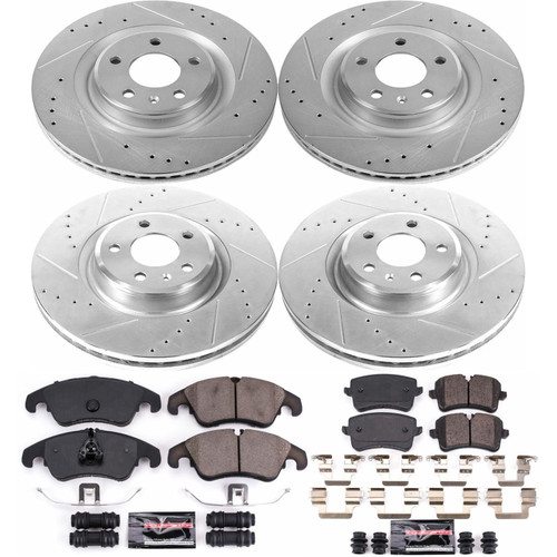 PowerStop K6141 - Power Stop 14-18 Audi A6 Front & Rear Z23 Evolution Sport Brake Kit