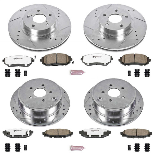 PowerStop K6110-26 - Power Stop 08-10 Subaru Impreza Front & Rear Z26 Street Warrior Brake Kit