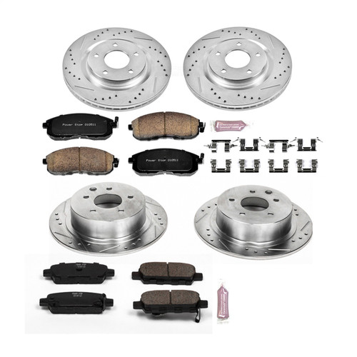 PowerStop K6095 - Power Stop 11-17 Nissan Juke Front & Rear Z23 Evolution Sport Brake Kit