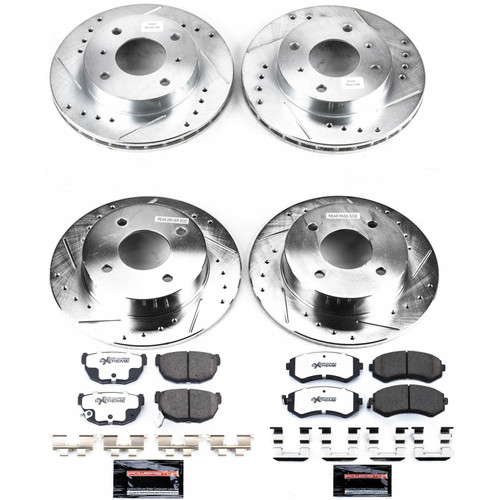 PowerStop K655-26 - Power Stop 89-96 Nissan 240SX Front & Rear Z26 Street Warrior Brake Kit