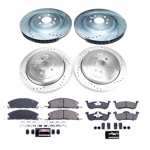 PowerStop K6804 - Power Stop 13-18 Lincoln MKT Front & Rear Z23 Evolution Sport Brake Kit