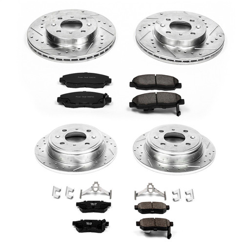 PowerStop K691 - Power Stop 99-00 Honda Civic Front & Rear Z23 Evolution Sport Brake Kit